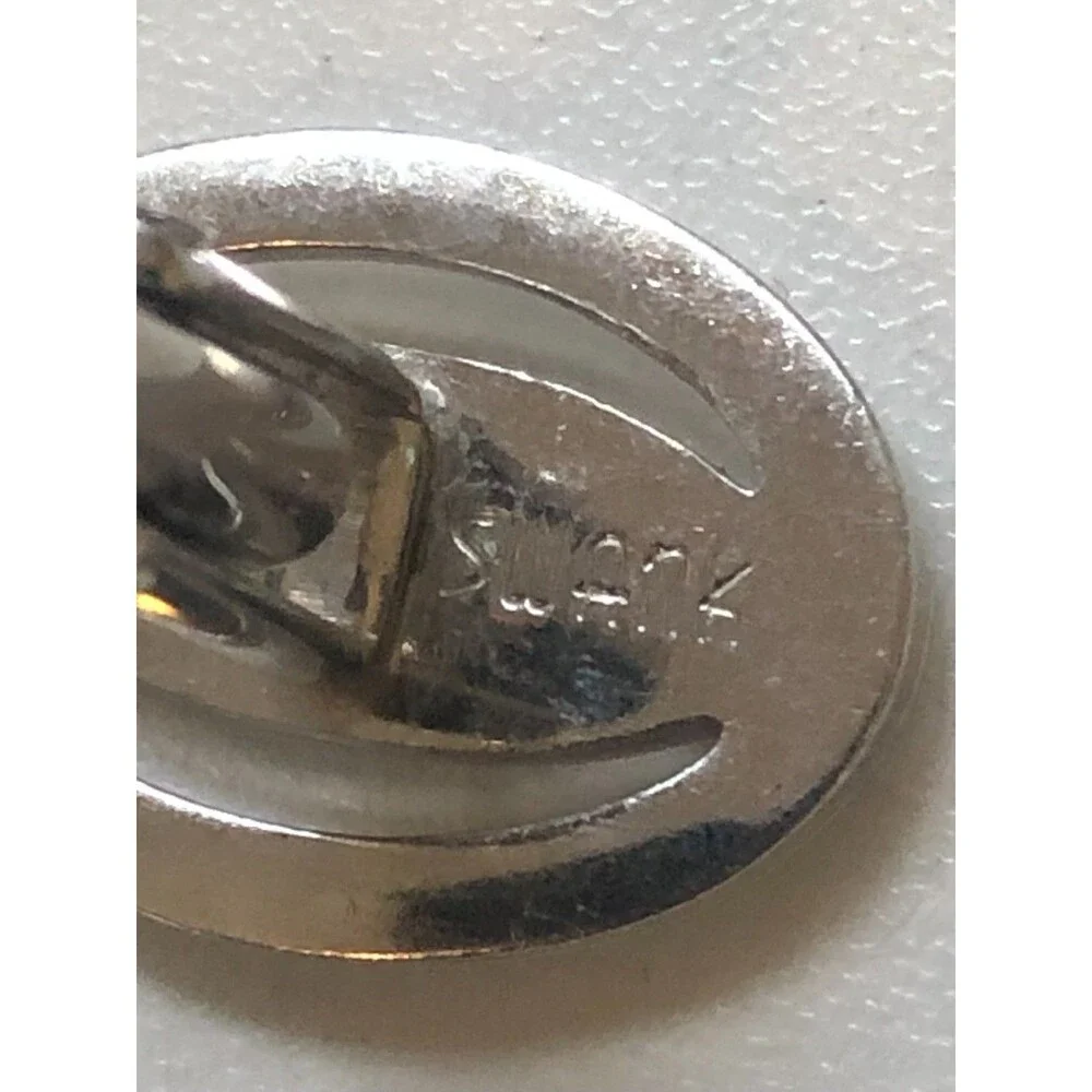 Vintage SWANK Error Cufflinks Silver Tone Oval .75 x 1 Novelty 